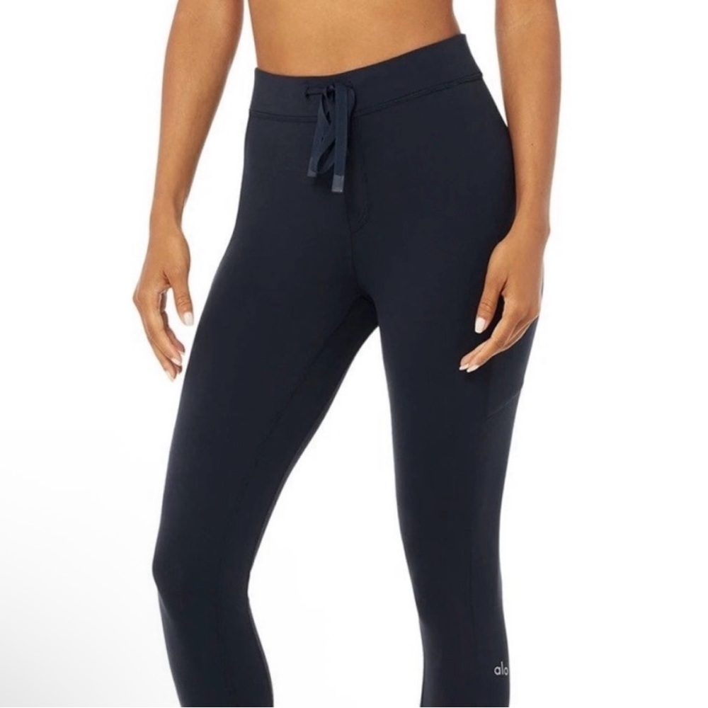 ALO Yoga Women's Black High-Rise Drawstring Leggings